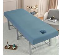 Blue1,60x180cm/1.9x5.9ft,Masaje De Cama Con Orificio De La Cara,Cubierta De Masaje De Belleza Elástica De Belleza,Cubierta Protectora De Spa De Hojas De Masaje Impermeables