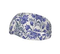 Bluebell Design 02 - Diademas elásticas para mujer, unisex, para entrenamiento, yoga, correr