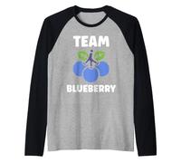 Blueberries Cute Fruit Minimalist Simple Team Blueberry Camiseta Manga Raglan