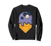 Blueberries Dripping Ice Cream Baseball Home Plate Sports Sudadera