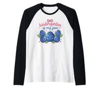 Blueberries Teacher Kindergarten is My Jam Camiseta Manga Raglan