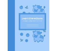 Blueberry Cow Composition Notebook: Cute Pastel Kawaii Notebook • College Ruled • 110 Pages • 7.5″ × 9.25″ Journal for School & Writing