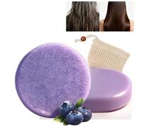 Blueberry Fields - Champú sólido, acondicionador de barras, antipicor, jabón para el cabello, ayuda a relajarse y conciliar el sueño, vegano, para casa y de viaje, para todo tipo de cabello