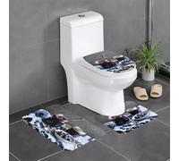 Blueberry Jam 04 Print - Juego de 3 tapetes de baño en forma de U con tapa en forma de O