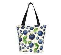 Blueberry Pattern01 - Bolso de hombro cómodo con estampado de arándanos para verano, viajes, playa, trabajo, uso diario, versátil