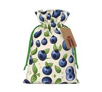 Blueberry Pattern03 - Bolsas de regalo con cordón impreso, para fiestas, caramelos, regalos de Navidad, decoración de vacaciones