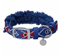 Blueberry Pet 2020/2021 Collar de perro suave y cómodo con forro polar escocés con hebilla de metal, color azul real, cuello 9-12.5 pulgadas, para raza pequeña