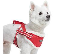 Blueberry Pet 2021 - Chaleco acolchado de forro polar a rayas multicolor para perro, contorno del pecho de 41,9 cm a 53,3 cm, rojo, pequeño, ajustable, arnés de entrenamiento para perros