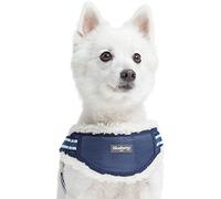 Blueberry Pet 2021 - Chaleco acolchado de forro polar a rayas multicolor para perro, contorno del pecho de 41,9 cm a 53,3 cm, azul, pequeño, ajustable, arnés de entrenamiento para perros
