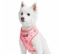 Blueberry Pet 2021 - Chaleco de arnés para perro suave y cómodo, diseño floral, rosa bebé, contorno del pecho de 40,64 a 53,3 cm, pequeño, ajustable para perros
