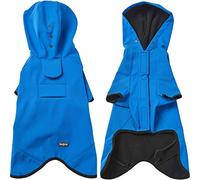 Blueberry Pet 2021 Nuevo impermeable con capucha de 24 pulgadas y rompevientos con correa y arnés agujero, azul deslumbrante, chaqueta de lluvia al aire libre para perros grandes