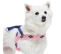 Blueberry Pet Arnés para perro suave y cómodo con forro polar escocés, color rosa, contorno del pecho de 52 a 66 cm, tamaño mediano, ajustable para perros