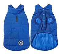 Blueberry Pet Chaqueta acolchada acogedora y cómoda a prueba de viento, impermeable, para otoño e invierno, color azul marino, longitud de espalda 13 3/4 pulgadas, tamaño 12 pulgadas, abrigo cálido para perros pequeños