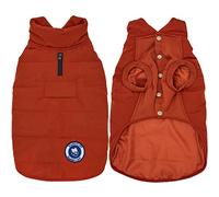 Blueberry Pet Chaqueta acolchada impermeable para perros de otoño e invierno, acogedora y cómoda, resistente al viento, 2023 en naranja oxidado, longitud de espalda 12 pulgadas, tamaño 10 pulgadas, abrigo cálido para perros pequeños