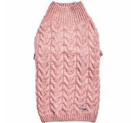 Blueberry Pet Suéter clásico de punto con textura difusa y cuello tortuga, color rosa arco iris, longitud de la espalda 12 pulgadas, paquete de 1 ropa para perros