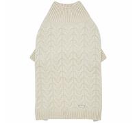 Blueberry Pet Suéter clásico de punto con textura mullida y cuello de tortuga en marfil, longitud de espalda de 12 pulgadas, paquete de 1 ropa para perros