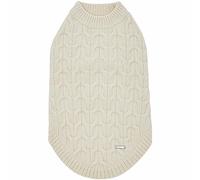 Blueberry Pet Suéter clásico de punto con textura mullida y cuello redondo para perro, color marfil, longitud de espalda de 12 pulgadas, paquete de 1 ropa para perros