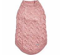 Blueberry Pet Suéter clásico de punto texturizado con cuello redondo para perro en rosa arco iris, longitud de espalda 12 pulgadas, paquete de 1 ropa para perros