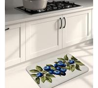 Blueberry - Tapetes de cocina para piso, tapetes suaves inspirados en la naturaleza vibrante, acolchados, cómodos, lavables, antideslizantes, para fregaderos de cocina, lavandería, baño, 16 x 24