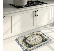 Blueberry - Tapetes de cocina vintage para suelo, alfombras decorativas florales rústicas, acolchadas, cómodas, lavables para fregaderos de cocina, lavadero, baño, 16 x 24 pulgadas