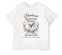 Bluebird - Camisetas gráficas para hombre, estilo vintage, suave, de algodón hilado en anillo, camisetas novedosas, estilo casual, White-abandoned Hunting Wife Social Club, S