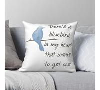 Bluebird Charles Bukowski - Funda de almohada cuadrada de poliéster y lino, terciopelo, con cremallera, decoración creativa