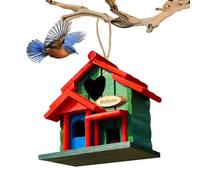 Bluebird House - Bonitas Casas para Pájaros Azules, Refugio De Madera para Reyezuelos con Cuerda, para Pájaros, Suministros para Mascotas | para Robin Gorrión Canarios Pinzón
