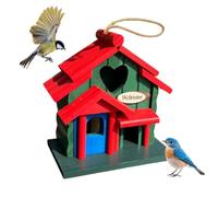 Bluebird House | Cute Wooden Shelter with Rope | Bird Nesting Box Pet S