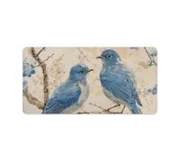 Bluebird on The Branch - Alfombrilla de mouse grande para juegos, bonita alfombrilla de mouse para laptop, diseño personalizado, con base de goma antideslizante, impermeable, accesorios de escritorio