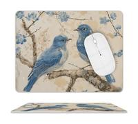 Bluebird on The Branch - Alfombrilla de mouse grande para laptop, bonita alfombrilla de mouse para juegos con base de goma antideslizante, diseño personalizado, alfombrilla impermeable para mouse