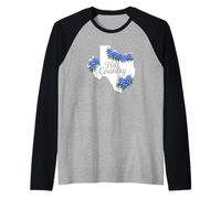 Bluebonnets de Texas | Wildflowers of Hill Country Texas Camiseta Manga Raglan