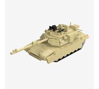 BlueBrixx Abrams M1A2 TUSK - Tanque de combate (1311 bloques de sujeción) | Auténtica torre militar giratoria con cañón plano, aspecto militar, a partir de 8 años, 362 x 130 x 116 mm, 109047