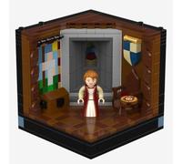 BlueBrixx BrickCube Kemenate 456 - Bloques de sujeción (diorama con | 109948 - Figura decorativa (96 x 96 x 98 mm), diseño de señorita de castillo bordando