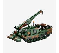 BlueBrixx Bundeswehr Bergepanzer Büffel BPz 3, 1231 Klemmbausteine | Brazo de grúa plegable, placa deslizante funcional, unidad de cadena, 319 x 125 x 123 mm, efecto camuflaje, 109776