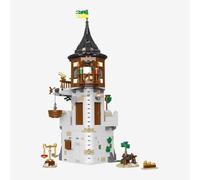 BlueBrixx Castillo Osos Torre del Alquimista, 1016 Bloques de sujeción | Laboratorio con aparatos, estanterías con hierbas y pociones, estructura lateral abierta, cabrestante 144 x 131 x 366 mm