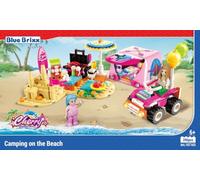 BlueBrixx Kids 107163 - Cherry: Camping en la Playa de Bloques de sujeción con 206 Elementos de construcción