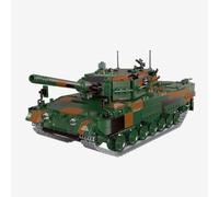 BlueBrixx Leopard 2 A4, 1250 bloques de sujeción, modelo de pantalla | Arma principal giratoria y desmontable, segmentos extraíbles, interior, detalles de impresión, 130 x 328 x 123 mm