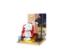 BlueBrixx Pro 107357 - Snoopy relaja en casa con bloques de sujeción con 89 elementos de construcción