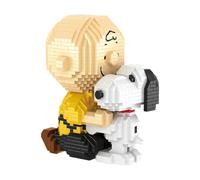 BlueBrixx Pro 108218 - Charlie Brown abraza a Snoopy (Diamond Blocks) de piezas de construcción con 1416 elementos