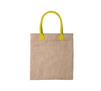 BLUECHOLON Bolsa Yute, Bolso Tote Bag, Asas de Colores, Capacidad 9 kg, 40x40 cm. (Yute Amarillo)