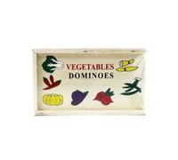 BLUECHOLON Dominó Pequeño de Madera con Animales, 28 Fichas, Diseños de Granja y Selva, Juego Educativo Infantil (Verduras)
