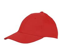 BLUECHOLON Gorra de niño de 6 Paneles en poliéster de Suave Acabado y Cierre Ajustable Trasero. con Orificios de ventilación Bordados y en variada Gama de Vivos Colores. (Rojo)