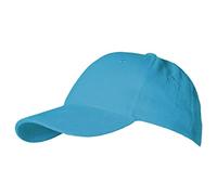 BLUECHOLON Gorra de niño de 6 Paneles en poliéster de Suave Acabado y Cierre Ajustable Trasero. con Orificios de ventilación Bordados y en variada Gama de Vivos Colores. (Turquesa)