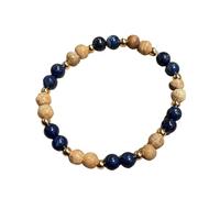 BLUECHOLON Pulsera Nudos Hilo Roja con Bola Palo Santo, Piedras. Pulsera Palo Santo Madera Sagrada (Palo Santo Lapis Lazuli)