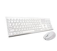 BlueElement - Pack de Teclado y ratón inalámbricos GRAPHEME - Inalámbrico con Smart Dongle - Clics silenciosos - Diseño Ultra Delgado - Ergonómico - Recargable - Blanco - Layout Español - Incluye Ñ