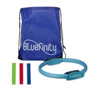 Bluefinity Aro de pilates con bandas de resistencia azul claro,negro