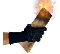 BlueFire Gloves Manoplas de horno para parrilla de barbacoa con la más alta resistencia al calor EN407 certificado de laboratorio (XL, negro/negro)