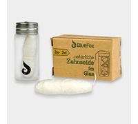 BlueFox I Hilo dental sostenible I sin plástico I Hilo dental vegano de fibra de maíz en vidrio I con cera vegetal natural, sin plástico, 20 x 30 metros cuidado dental sostenible, paquete de recarga