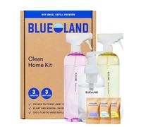 BLUELAND Kit Clean Home, 3 botellas reutilizables con 3 tabletas, hace 1 botella de jabón de manos espumoso, limpiador multisuperficie, limpiador de baño