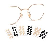 Bluelark Almohadillas nasales de espuma EVA para gafas, 24 pares de 1,5 mm, ultra suaves, antideslizantes, autoadhesivas, ovaladas, media luna, en forma de gota, piel y negro, para gafas, gafas de sol